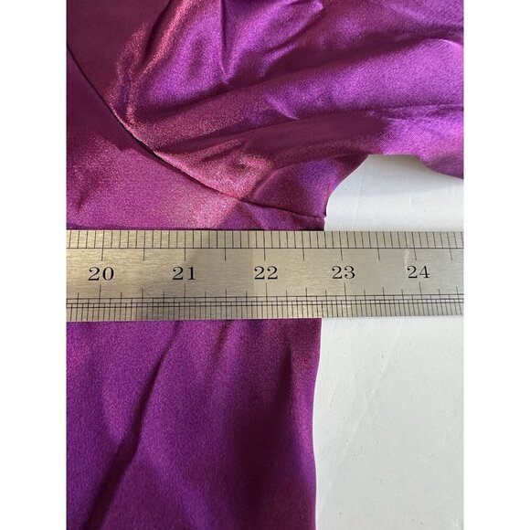 Morgan Taylor Intimates Royal Purple Satin Pajama Set L Whimsygoth Old Money - Picture 7 of 15